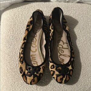 Sam Edelman Brown and Black Leopard Print Flats